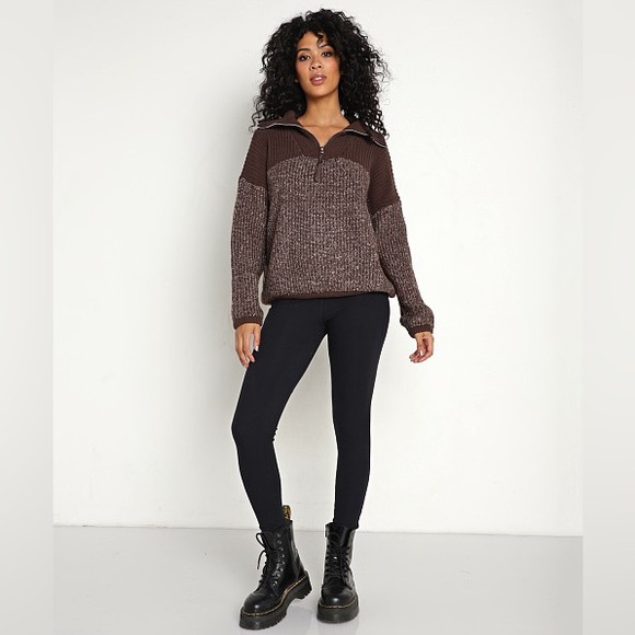 VARLEY Willard long sleeve sweater in coffee bean 1/2 zip small euc - Picture 2 of 14